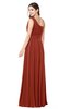 ColsBM Noemi Rust Elegant A-line One Shoulder Sleeveless Floor Length Pleated Plus Size Bridesmaid Dresses