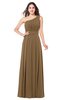 ColsBM Noemi Truffle Elegant A-line One Shoulder Sleeveless Floor Length Pleated Plus Size Bridesmaid Dresses