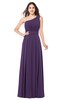 ColsBM Noemi Violet Elegant A-line One Shoulder Sleeveless Floor Length Pleated Plus Size Bridesmaid Dresses