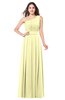 ColsBM Noemi Wax Yellow Elegant A-line One Shoulder Sleeveless Floor Length Pleated Plus Size Bridesmaid Dresses