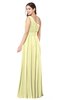 ColsBM Noemi Wax Yellow Elegant A-line One Shoulder Sleeveless Floor Length Pleated Plus Size Bridesmaid Dresses