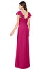 ColsBM Karla Beetroot Purple Mature A-line Short Sleeve Half Backless Sash Plus Size Bridesmaid Dresses