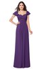 ColsBM Karla Dark Purple Mature A-line Short Sleeve Half Backless Sash Plus Size Bridesmaid Dresses