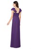 ColsBM Karla Dark Purple Mature A-line Short Sleeve Half Backless Sash Plus Size Bridesmaid Dresses