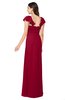 ColsBM Karla Dark Red Mature A-line Short Sleeve Half Backless Sash Plus Size Bridesmaid Dresses