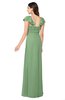ColsBM Karla Fair Green Mature A-line Short Sleeve Half Backless Sash Plus Size Bridesmaid Dresses