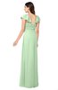 ColsBM Karla Light Green Mature A-line Short Sleeve Half Backless Sash Plus Size Bridesmaid Dresses
