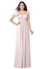 ColsBM Karla Light Pink Mature A-line Short Sleeve Half Backless Sash Plus Size Bridesmaid Dresses