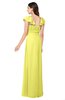 ColsBM Karla Pale Yellow Mature A-line Short Sleeve Half Backless Sash Plus Size Bridesmaid Dresses