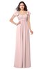 ColsBM Karla Pastel Pink Mature A-line Short Sleeve Half Backless Sash Plus Size Bridesmaid Dresses