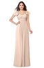 ColsBM Karla Peach Puree Mature A-line Short Sleeve Half Backless Sash Plus Size Bridesmaid Dresses