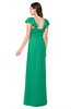 ColsBM Karla Pepper Green Mature A-line Short Sleeve Half Backless Sash Plus Size Bridesmaid Dresses