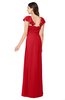 ColsBM Karla Red Mature A-line Short Sleeve Half Backless Sash Plus Size Bridesmaid Dresses