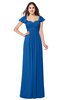 ColsBM Karla Royal Blue Mature A-line Short Sleeve Half Backless Sash Plus Size Bridesmaid Dresses