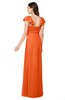 ColsBM Karla Tangerine Mature A-line Short Sleeve Half Backless Sash Plus Size Bridesmaid Dresses