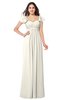 ColsBM Karla Whisper White Mature A-line Short Sleeve Half Backless Sash Plus Size Bridesmaid Dresses