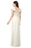 ColsBM Karla Whisper White Mature A-line Short Sleeve Half Backless Sash Plus Size Bridesmaid Dresses