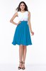 ColsBM Hallie Cornflower Blue Cute A-line Jewel Zipper Chiffon Plus Size Bridesmaid Dresses