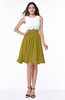 ColsBM Hallie Golden Olive Cute A-line Jewel Zipper Chiffon Plus Size Bridesmaid Dresses