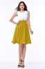 ColsBM Hallie Lemon Curry Cute A-line Jewel Zipper Chiffon Plus Size Bridesmaid Dresses
