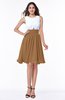 ColsBM Hallie Light Brown Cute A-line Jewel Zipper Chiffon Plus Size Bridesmaid Dresses