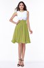 ColsBM Hallie Linden Green Cute A-line Jewel Zipper Chiffon Plus Size Bridesmaid Dresses