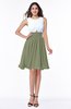 ColsBM Hallie Moss Green Cute A-line Jewel Zipper Chiffon Plus Size Bridesmaid Dresses