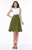 ColsBM Hallie Olive Green Cute A-line Jewel Zipper Chiffon Plus Size Bridesmaid Dresses