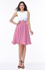 ColsBM Hallie Pink Cute A-line Jewel Zipper Chiffon Plus Size Bridesmaid Dresses
