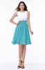 ColsBM Hallie Turquoise Cute A-line Jewel Zipper Chiffon Plus Size Bridesmaid Dresses