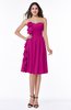 ColsBM Arely Hot Pink Modern A-line Sweetheart Zip up Knee Length Fringe Plus Size Bridesmaid Dresses