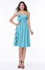 ColsBM Arely Light Blue Modern A-line Sweetheart Zip up Knee Length Fringe Plus Size Bridesmaid Dresses