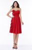 ColsBM Arely Red Modern A-line Sweetheart Zip up Knee Length Fringe Plus Size Bridesmaid Dresses
