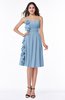 ColsBM Arely Sky Blue Modern A-line Sweetheart Zip up Knee Length Fringe Plus Size Bridesmaid Dresses