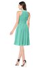 ColsBM Ariana Mint Green Glamorous A-line Jewel Sleeveless Zipper Knee Length Bridesmaid Dresses