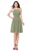 ColsBM Ariana Moss Green Glamorous A-line Jewel Sleeveless Zipper Knee Length Bridesmaid Dresses