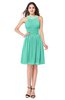 ColsBM Ariana Seafoam Green Glamorous A-line Jewel Sleeveless Zipper Knee Length Bridesmaid Dresses
