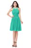 ColsBM Ariana Viridian Green Glamorous A-line Jewel Sleeveless Zipper Knee Length Bridesmaid Dresses