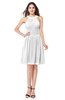 ColsBM Ariana White Glamorous A-line Jewel Sleeveless Zipper Knee Length Bridesmaid Dresses