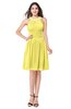 ColsBM Ariana Yellow Iris Glamorous A-line Jewel Sleeveless Zipper Knee Length Bridesmaid Dresses