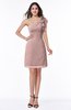 ColsBM Kaya Blush Pink Glamorous Column One Shoulder Half Backless Mini Tassel Plus Size Bridesmaid Dresses