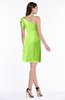 ColsBM Kaya Bright Green Glamorous Column One Shoulder Half Backless Mini Tassel Plus Size Bridesmaid Dresses