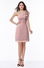 ColsBM Kaya Silver Pink Glamorous Column One Shoulder Half Backless Mini Tassel Plus Size Bridesmaid Dresses