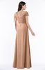 ColsBM Evie Almost Apricot Glamorous A-line Short Sleeve Floor Length Ruching Plus Size Bridesmaid Dresses