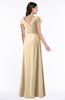 ColsBM Evie Apricot Gelato Glamorous A-line Short Sleeve Floor Length Ruching Plus Size Bridesmaid Dresses