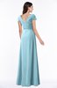 ColsBM Evie Aqua Glamorous A-line Short Sleeve Floor Length Ruching Plus Size Bridesmaid Dresses