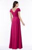 ColsBM Evie Beetroot Purple Glamorous A-line Short Sleeve Floor Length Ruching Plus Size Bridesmaid Dresses