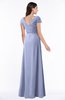 ColsBM Evie Blue Heron Glamorous A-line Short Sleeve Floor Length Ruching Plus Size Bridesmaid Dresses