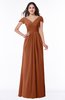 ColsBM Evie Bombay Brown Glamorous A-line Short Sleeve Floor Length Ruching Plus Size Bridesmaid Dresses