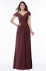 ColsBM Evie Burgundy Glamorous A-line Short Sleeve Floor Length Ruching Plus Size Bridesmaid Dresses